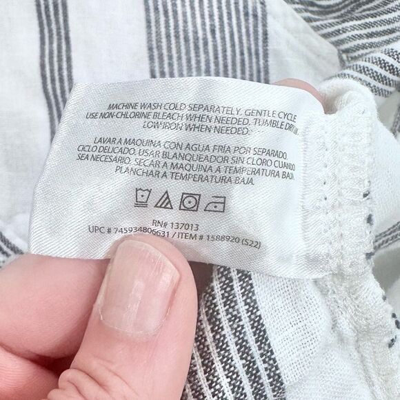 Orvis stripe cotton linen lightweight button down shirt M - Picture 4 of 10